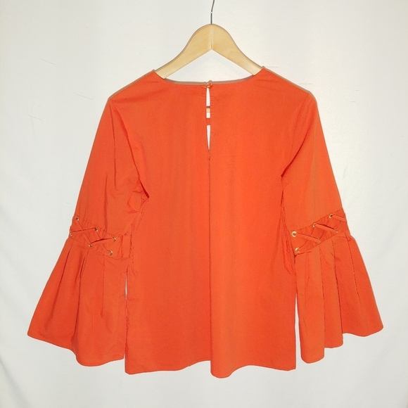 Michael Kors Bright Orange Flare Sleeve Keyhole Tunic - Picture 5 of 9